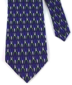 Corbata de seda Banana Republic para hombre Italia ALICATES NARIZ AGUJA verde marino púrpura 57" L - Imagen 1 de 11