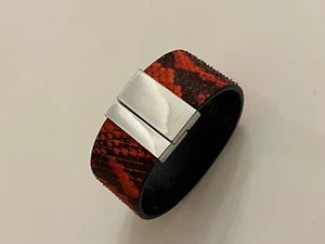 COS Bracelet - Fire Red - Reptile Print - Leather - Picture 1 of 5