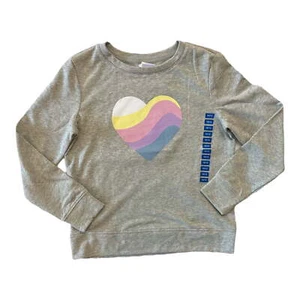 Gap Sweatshirt Girl's Terry Lined Long Sleeve Graphic Print Pullover Warm Soft - Picture 1 of 4