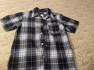 Holiday boys blue button down shirt size 7X Oshkosh 100% cotton free ship - Picture 1 of 3