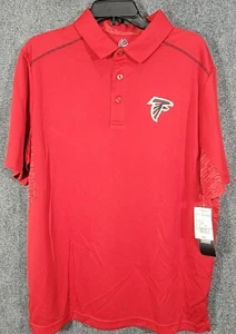 Atlanta Falcons Polo Shirt Men's Red Black Large Majestic Cool Base 3 Button New - Picture 1 of 6