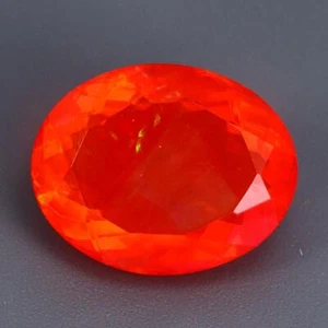 7.55Cts Natural Ethiopian Orange Fire Opal Oval Cut Loose Gemstone - Picture 1 of 3
