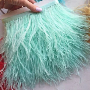 1Meter Fluffy Ostrich Feathers Trim Ribbon 8-10cm Beauty Charming Decoration - Picture 1 of 38