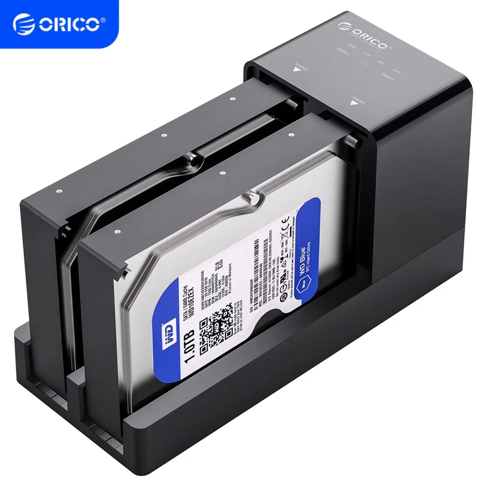 ORICO USB3.0 to SATA Dual Bay Docking Station Offline Clone 2.5"/3.5" Hard Drive - Image 1 of 4