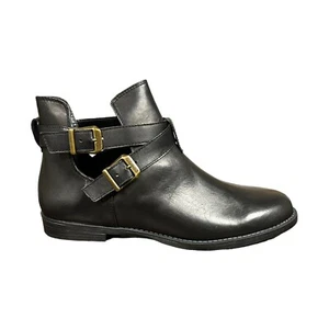 Bella Vita RAINE Womens 9 Ankle Bootie Black Leather Shoe Strappy Buckle NEW - Picture 1 of 5