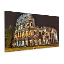 The Colosseum Historical Landmark Canvas Print Rome Italy At Night Wall Art