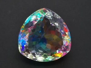 70.40 Ct Lab-Created EGL Certified Mystic Aura Quartz Trillion Cut Loose Gemst - Picture 1 of 6