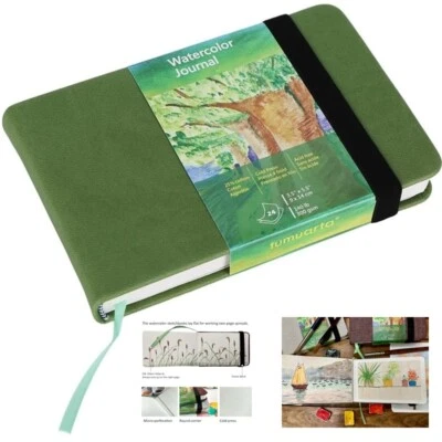 Tumuarta Watercolor Journal 3.5"x5.5” Sketchbook Notebook Mixed Media 24 Sheets - Image 1 of 4