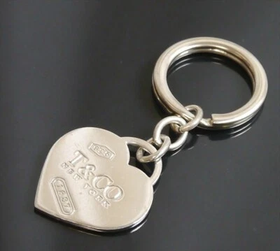 Autentico portachiavi Tiffany & Co. 1837 cuore argento sterling #9504 - Immagine 1 di 4