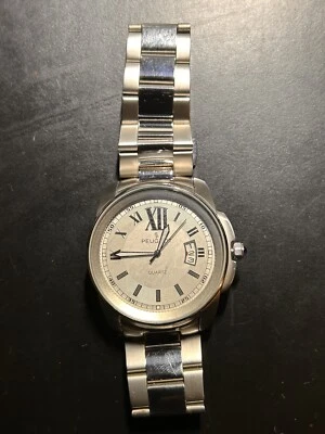 Peugeot Men's Stainless Steel Luxury Watch with Roman Numerals Dial, Date. - Image 1 of 4