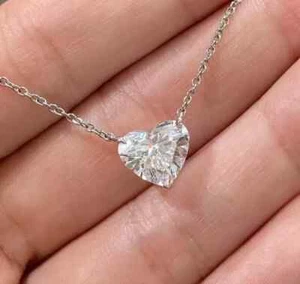 2.5 Ct E VS1 Lab Grown Heart Diamond Pendant 14k White Gold IGI Certified - Picture 1 of 1