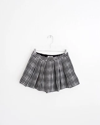 Pantalones Cortos L'Agence Blanco Negro Cuadros Rejilla Plisados Pierna Ancha Talla 2 Foto 1 de 4