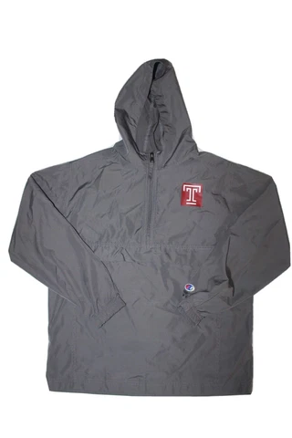 Temple University Champion Wind Breaker grey Logo Front Pocket Kids Size L Cover