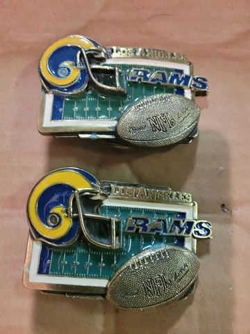 vintage Los Angeles Rams nlf belt buckle pewter New embossed Cover