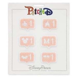 Disney Parks 6 Pk Pink White Embroidered Mickey Icon Like Mini PatcheD Patch Set - Picture 1 of 2