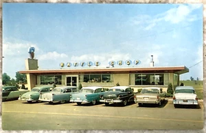 Sauzer's Waffle Shop Schererville Indiana 1950’s Cars Chrome Postcard 3019 - Picture 1 of 3