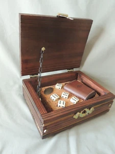 Vintage dice set DON 1950 Founded in cork case & wooden box - Picture 1 of 14