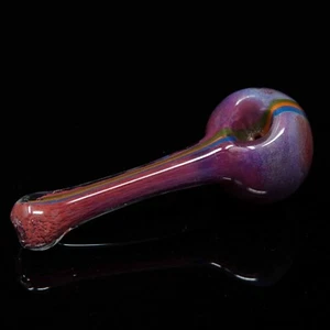 Handmade Rainbow Cosmic Red Straight Handle Smoking Glass Pipe 4 in - US Seller - Picture 1 of 5
