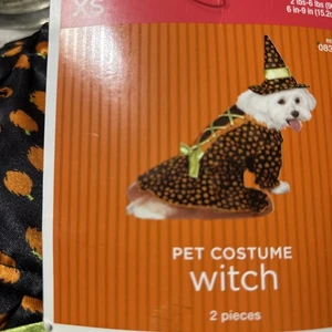 New Pumpkin Witch Costume For Pet with Hat Size Extra Small XS Dog Cat Halloween - Picture 1 of 6