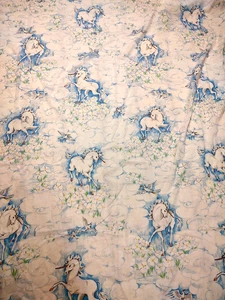 Vintage 1985 Einhorn The Bibb Co komplettes Lakenset flach geschnitten 2 Kissenbezüge Phantasia - Bild 1 von 10