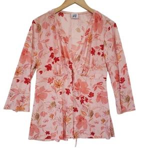 Vintage Y2K Bundle Of Joy Pink Floral Blouse Size XL Maternity Cottagecore Boho - Picture 1 of 5
