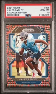 2021 Panini Prizm Caleb Farley Rookie Snakeskin Prizm SSP - PSA 10 (Pop 2) - Picture 1 of 2