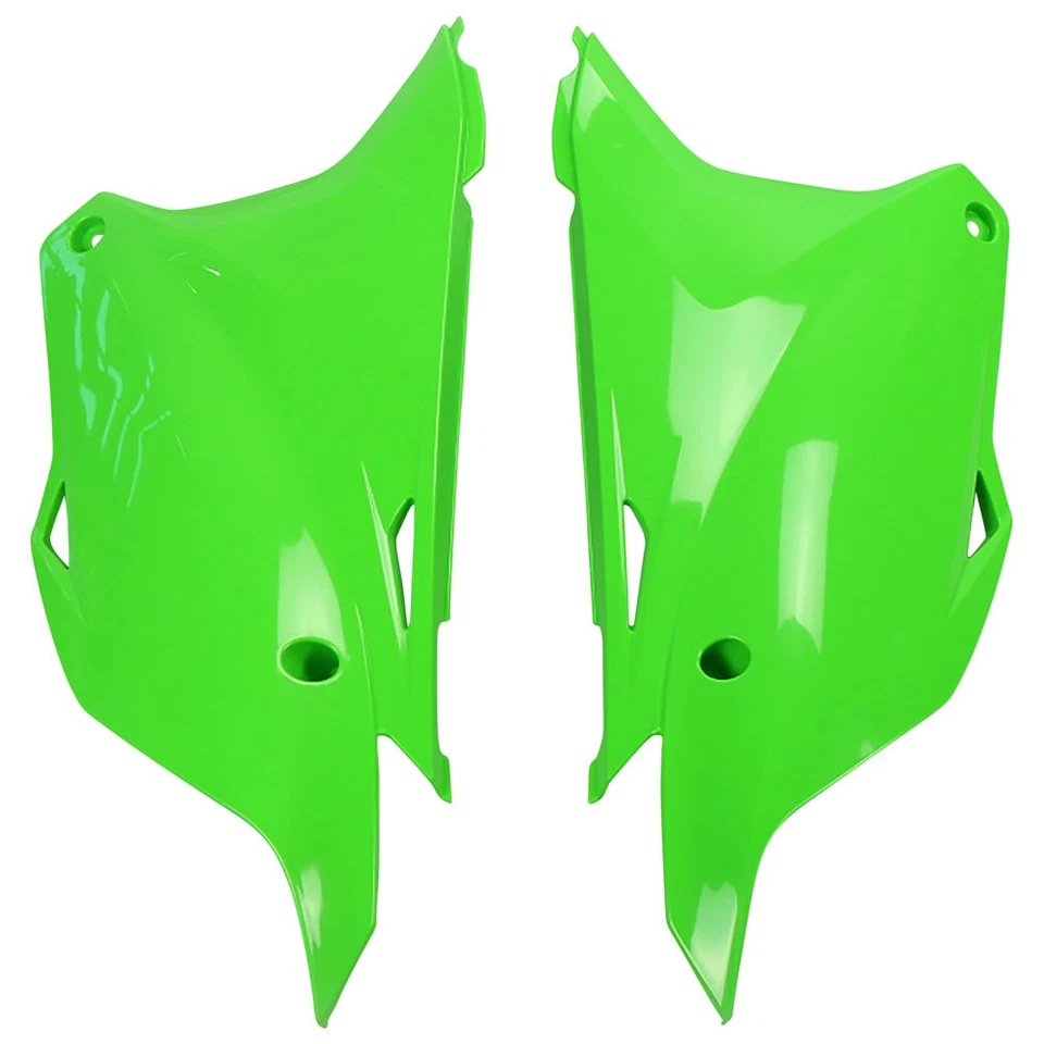 Paneles numerados laterales traseros UFO verde Kawasaki KX85 KX100 KX112 2014-2025 Foto 1 de 1