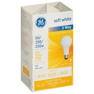GE Soft White - 3 Way - Light Bulb - 50/200/250  - A21 - Picture 1 of 3