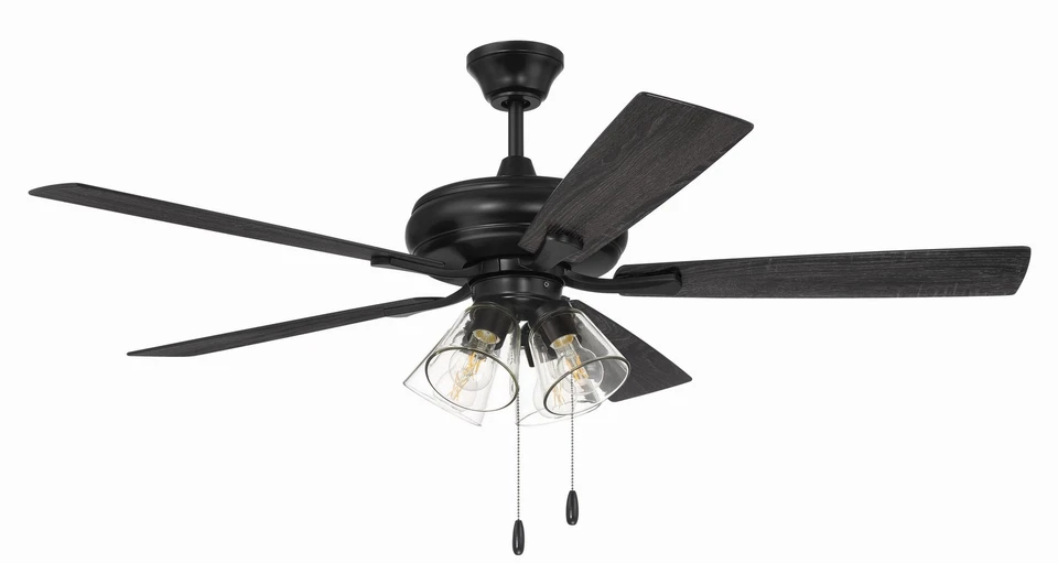 Flat Black 52"Ceiling Fan from the Eos Clear 4 Light Collection - Image 1 of 1