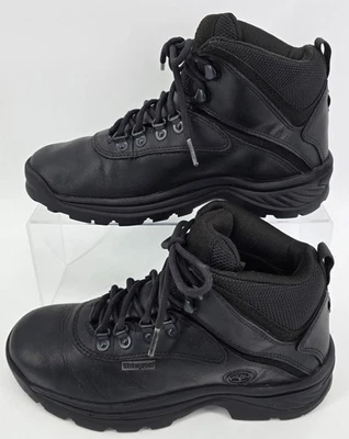 Timberland Womens Sz 7.5 White Ledge Hiking Boot Black Waterproof Leather Mid - Image 1 of 4