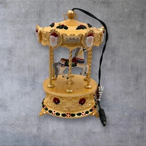 Hallmark Tobin Fraley 1994 Lighted Carousel Ornament Santa Christmas Decor - Picture 1 of 5