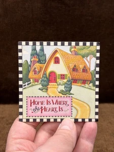 Mary Engelbreit HOME is WHERE the Heart is Refrigerator Magnet EUC 3 1/8" Square - Picture 1 of 9