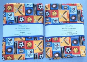 Emma & Mila Sport Blöcke-bunter 100% Baumwolle Webstoff-2 Yards-44" breit-NEU - Bild 1 von 7