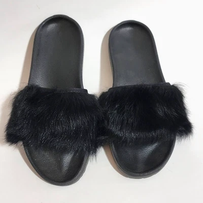 Sandalias UGG Royale de piel de oveja zapatillas de piel negra talla 5 para mujer peludas Foto 1 de 4