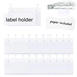 Korb Etiketten Halter 30 Stück Kunststoff Draht Regal Etiketten Clips mit Knopf Schloss Cl... - Bild 1 von 8