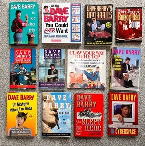 Dave Barry Lot 12 humor books, Habits, Slept, Greatest Hits, Boogers, Sitting - Picture 1 of 4