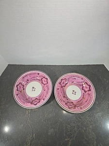 Davenport Rosa Floral Lustreware 2 Cuencos Antiguos de China Fina Cuenco 8-3/8" LEER POR FAVOR - Imagen 1 de 9