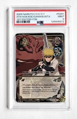 Fourth Hokage & Gamabunta PSA 9 Naruto CCG 1st Edition N391 Bandai 2008 - Image 1 of 3