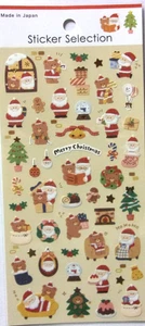 GAIA Frohe Weihnachten Weihnachtsbär Winter Schnee Stickerbogen Made in Japan - Bild 1 von 4