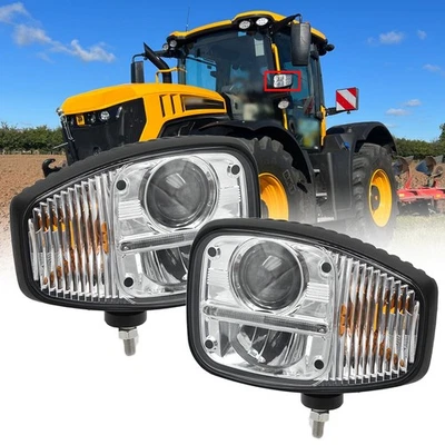 E9 Pair LED Headlights RHD OEM 70050193 For Volvo JCB Loader L50C,L50B,530,1000 - Image 1 of 4