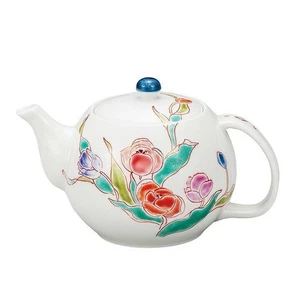 Kyusu Kutani yaki ware Japanese porcelain tea pot Tulip Sawada Ikumi Japan - Picture 1 of 4