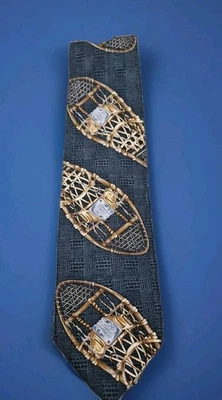 Corbata de cuello Field And Stream HECHA EN EE. UU. 100 % seda con raquetas de nieve  Foto 1 de 4