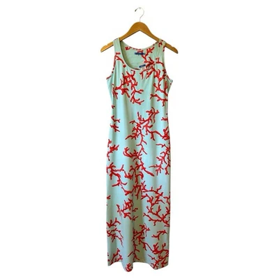 Vestido Maxi J. McLAUGHLIN Aqua Coral Charlotte Pequeno Novo com etiquetas $258 Pano Catalina - Imagem 1 de 4