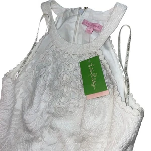 Lilly Pulitzer Kinley Kleid weiß tropische Früchte Spitze Größe 0 Hochzeit Resortwear - Bild 1 von 19