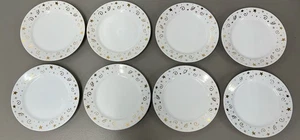 Set of 8 Pampered Chef CELEBRATION PARTY Dessert Salad Plates - Gold Stars 8" - Picture 1 of 7