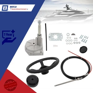 Kit fueraborda sistema de dirección giratorio para barco SS13714 14 ft cable marino con rueda - Imagen 1 de 18