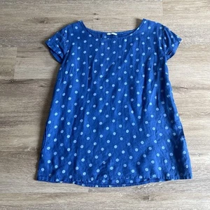 Camicetta KAKTUS blu a pois lino XL cappuccio maniche tasche elasticizzata schiena Italia - Foto 1 di 8
