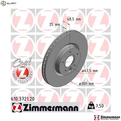 2x BRAKE DISC 610.3721.20 FOR VOLVO B4204T41/4204T11/4204T17/4204T38 2.0L 4cyl - Image 1 of 4