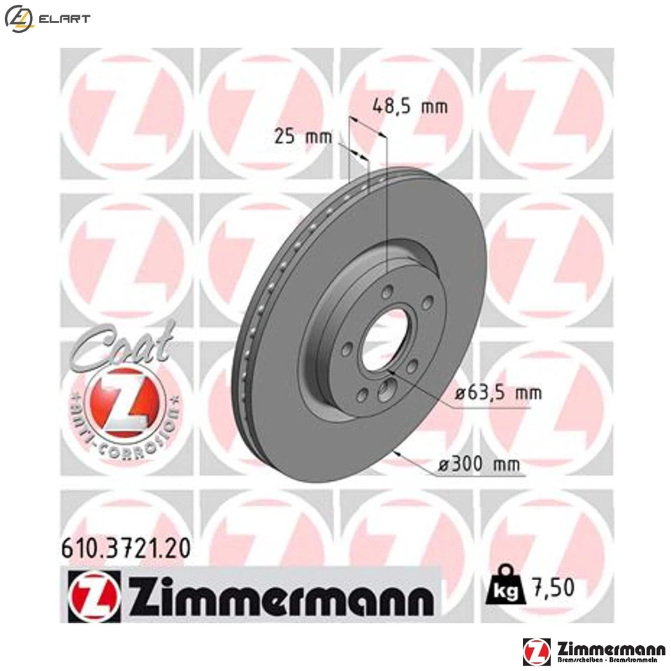 2x BRAKE DISC 610.3721.20 FOR VOLVO B4204T41/4204T11/4204T17/4204T38 2.0L 4cyl - Image 1 of 4