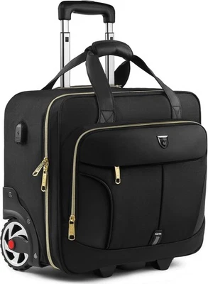 NEW Rolling Laptop Bag Rolling Briefcase on wheels for Men Women RFID Pocket NEW - Image 1 of 4